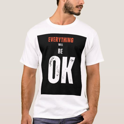 Witte T-shirt met halve mouw en een citaat (Voorkant)