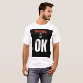 Witte T-shirt met halve mouw en een citaat (Voorkant volledig)