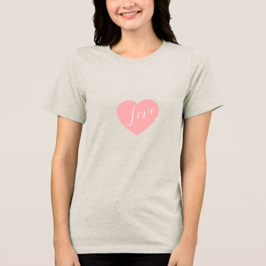 Witte T-shirt met Hartprint voor Vrouwen (Voorkant)