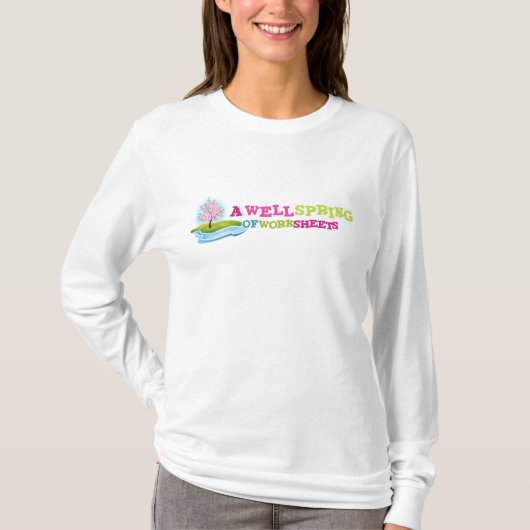 Witte T-shirt met Logo, lange hoes voor vrouwen (Voorkant)