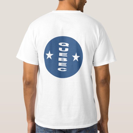 Witte T-shirt met man QUEBEC (Achterkant)