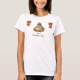 Witte T-shirt met pompoen