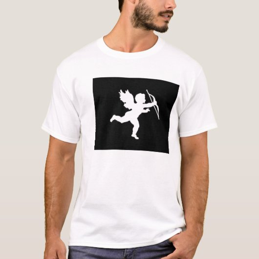 Witte T-shirt met zwart (Voorkant)