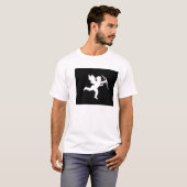 Witte T-shirt met zwart (Voorkant volledig)