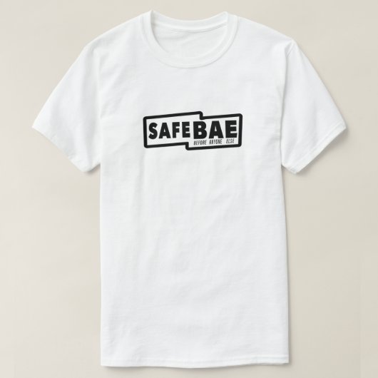Witte T-shirt met zwarte logo (Design voorkant)