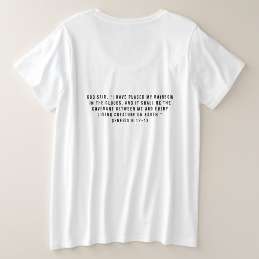 Witte T-Shirt plus Rainbow Truth Dove voor vrouwen (Design achterkant)