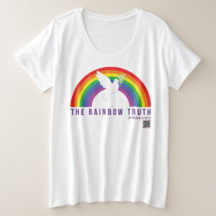 Witte T-Shirt plus Rainbow Truth Dove voor vrouwen
