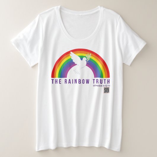 Witte T-Shirt plus Rainbow Truth Dove voor vrouwen (Design voorkant)