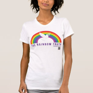 Witte T-Shirt regenbooghond voor vrouwen