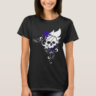 Witte T-shirt van de schedel (Paars)