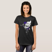 Witte T-shirt van de schedel (Paars) (Voorkant volledig)
