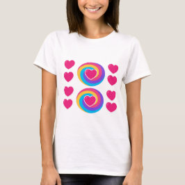Witte T-shirt voor vrouwen met hartontwerp