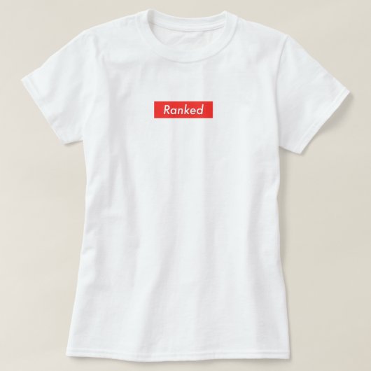 Witte T-shirt voor vrouwenranglijst (Design voorkant)