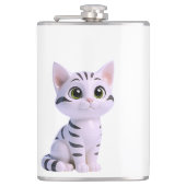 Witte Tabby Kitten Heupfles (Voorkant)