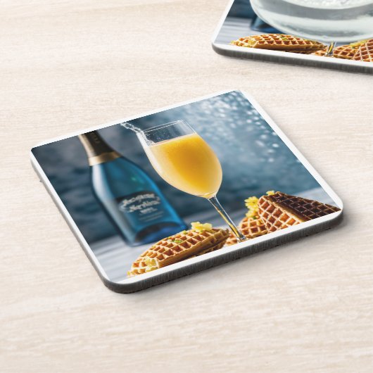 Witte Tafel Hard Plastic Onderzetter, Mimosas, Cha Bier Onderzetter (Linkerzijde)