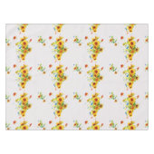 Witte tafelkledij met geelzonnebloemen - Floral Tafelkleed (Voorkant (Horizontaal))