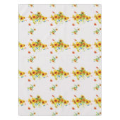 Witte tafelkledij met geelzonnebloemen - Floral Tafelkleed (Voorkant)