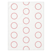 Witte tafelkledij met rode cirkels tafelkleed (Voorkant)