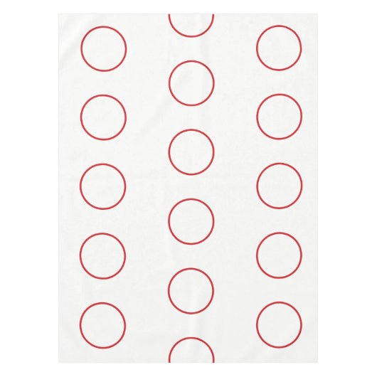 Witte tafelkledij met rode cirkels tafelkleed (Voorkant)