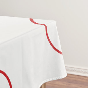 Witte tafelkledij met rode cirkels tafelkleed