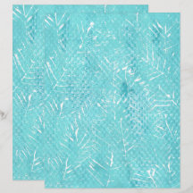 Witte takken op Blauwgroen plakboekpapier