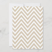Witte Tan Neutral Chevron Stripes Wedding Kaart (Achterkant)