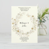 Witte Tan Rustieke Boho Wildflower Wedding Kaart (Staand voorkant)