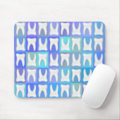 Witte Tand Blauwe Doos Patroon Tandarts Mousepad Muismat (Met muis)