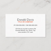 Witte tand eenvoudige, minimale tandheelkundige ta visitekaartje (Achterkant)