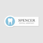 Witte tand elke kleur moderne tandarts naamplaatje (Voorkant)