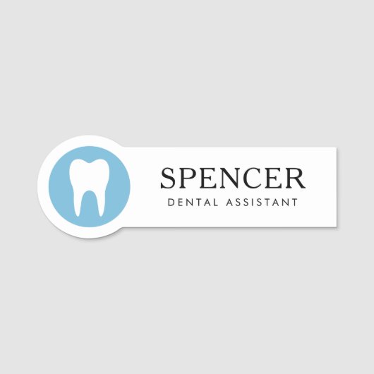 Witte tand elke kleur moderne tandarts naamplaatje (Voorkant)