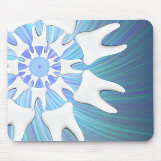 Witte Tand Mandala Design Tandarts Mousepad Muismat (Voorkant)
