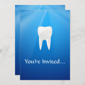 Witte tand op blauwe achtergrond kaart (Voorkant / Achterkant)