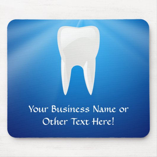 Witte tand op blauwe achtergrond muismat (Voorkant)