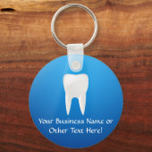 Witte tand op blauwe achtergrond sleutelhanger (Achterkant)