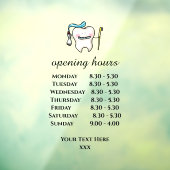 witte tand tandarts openingstijden vensterbank raamsticker (Vel 3)