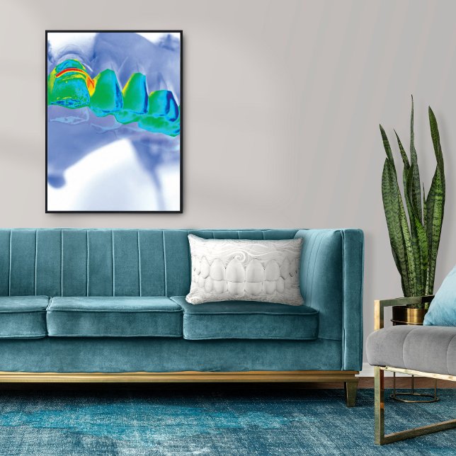 Witte tanden Glimlach Dental Art Pillow Kussen (Office Supply)