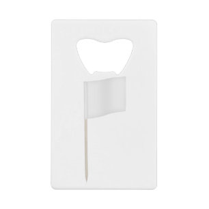 Witte tandenstokvlag creditkaart flessenopener