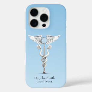 Witte tandheelkundige caduceus spiegel tandenborst iPhone 16 pro hoesje