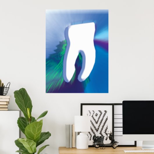 Witte tandheelkundige Poster voor tandheelkundige (Thuiskantoor)