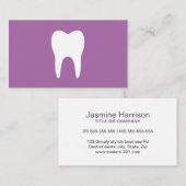 Witte tandplak paarse minimalistische tandheelkund visitekaartje (Voorkant / Achterkant)