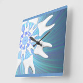 Witte Tandronendringende Dentist wandklok (Hoek)