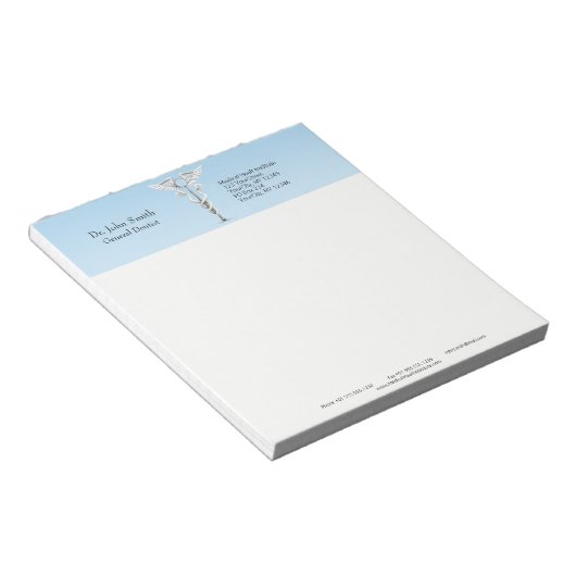 Witte Tandspiegel Caduceus Tandenborstel Medisch Notitieblok (Schuin)