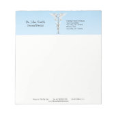 Witte Tandspiegel Caduceus Tandenborstel Medisch Notitieblok (Voorkant)