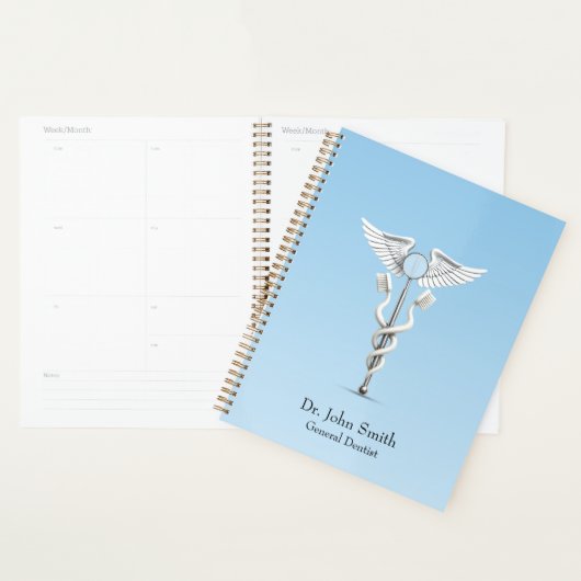 Witte Tandspiegel Caduceus Tandenborstel Medisch Planner (Display)