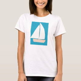 Witte Tanktop met zeilboot
