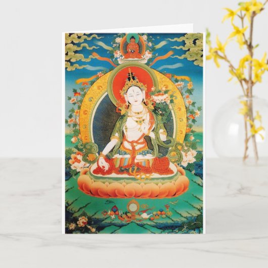 WITTE TARA BOEDDHISTISCHE GODHEID KAART (Gele Bloem)