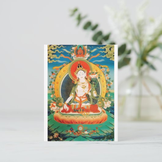 WITTE TARA BUDDHIST DEITY BRIEFKAART (Staand voorkant)