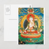 WITTE TARA BUDDHIST DEITY BRIEFKAART (Voorkant / Achterkant)