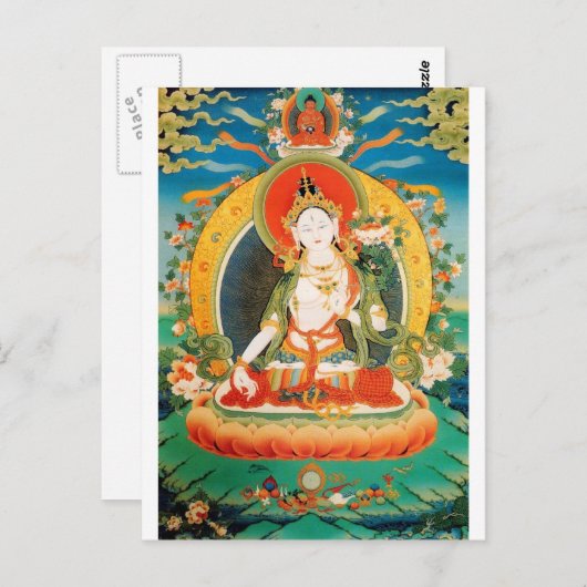 WITTE TARA BUDDHIST DEITY BRIEFKAART (Voorkant / Achterkant)